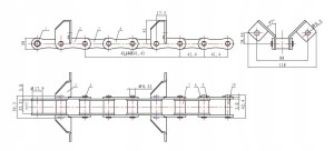 S55/SE/J2A ŁAŃCUCH PODAJNIKA ELEWATOROWEGO (ROZGINANE ŁAPKI) ROLLON-SOLID