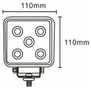 JAG96-0033 LAMPA ROBOCZA LED, 15W, 10-30V, 5 EPISTAR LEDX3W, SPOT,