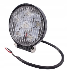 JAG96-0034 LAMPA ROBOCZA LED, 18W, 10-30V, 6 EPISTAR LEDX3W, FLOOD, OKRĄGŁA