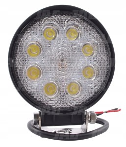 JAG96-0031 LAMPA ROBOCZA LED, 24W, 10-30V, 8 EPISTAR LEDX3W, FLOOD, OKRĄGŁA