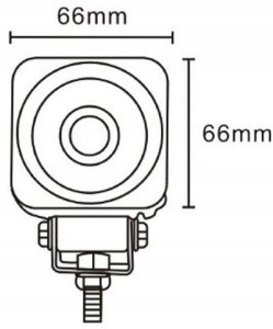 JAG96-0019 LAMPA ROBOCZA LED, 10W, 10-30V, 1 CREE LEDX10W, SPOT, KWADRATOWA