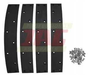 JAG08-0497 ZESTAW OKŁADZIN HAMULCOWYCH DO CLAAS (4SZT+NITY) 40X250MM