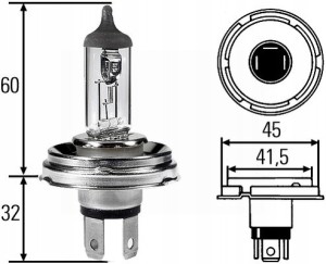 ŻARÓWKA 12V 60/55W-H4-P45T HELLA
